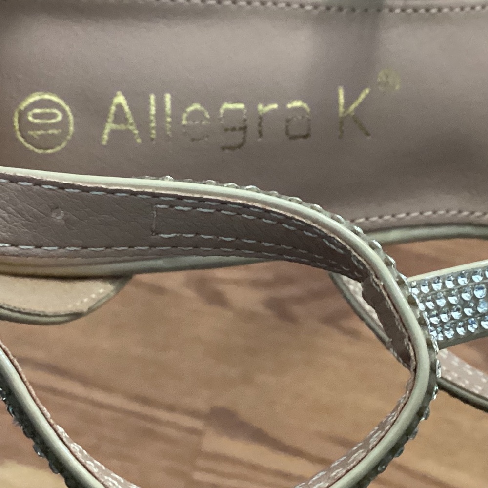 Allegra K Beige Rhinestone Ankle Strap Stiletto High Heels Sandals Size 10 - Picture 7 of 7